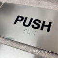 Placa de cartel de portas de aceiro inoxidable braille